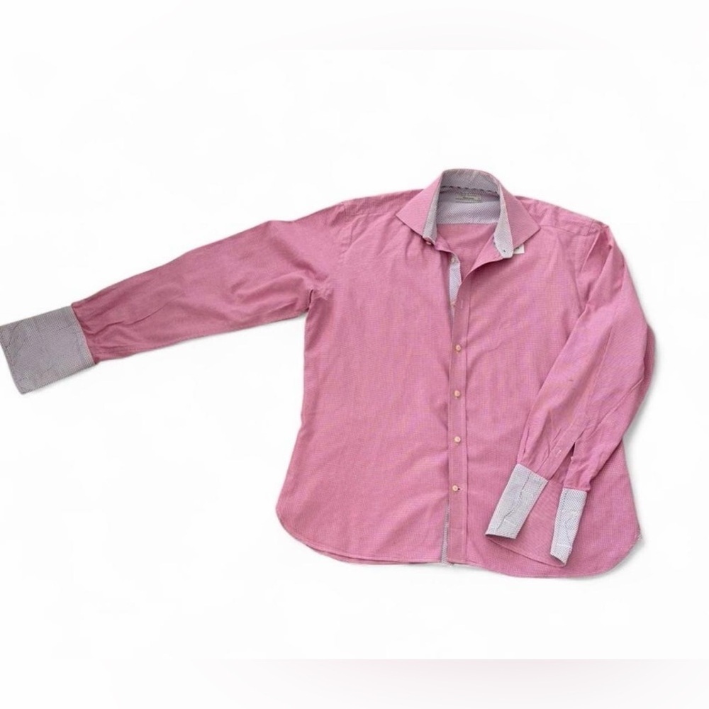 Ted Baker Men's Red Dress Shirt with Contrast Trim